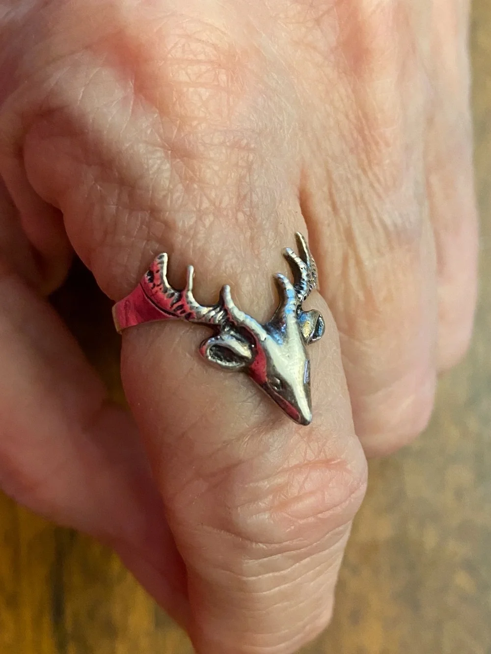 Sterling Silver Stag Head Ring